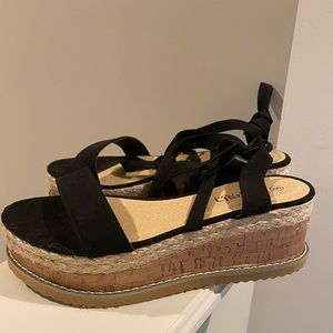 Black Platform Wedges